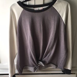 Cropped color block sweatshirt